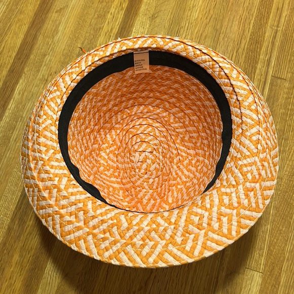 Pink and orange woven hat - Picture 3 of 3
